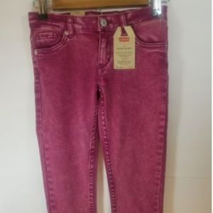 LEVI'S 710 GIRLS STONEWASHED PINK STRETCH SUPER SK